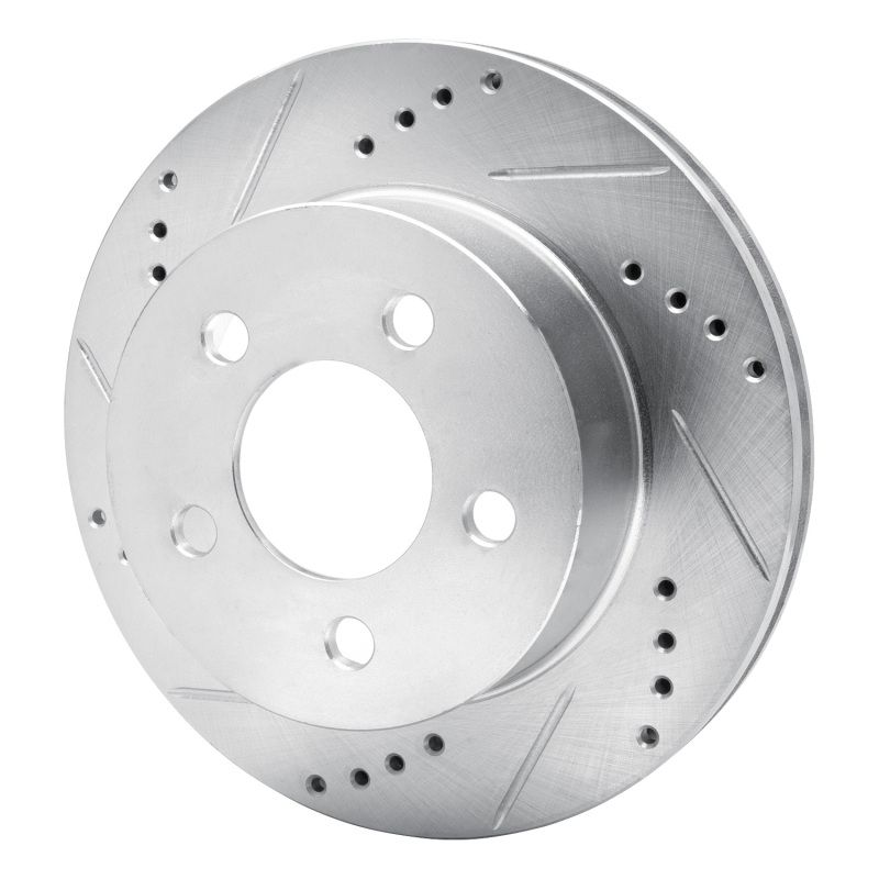 Jeep Cherokee Brake Rotor (1) - Front Left - R1 Concepts - Drilled & Slotted - Silver - `99-`06